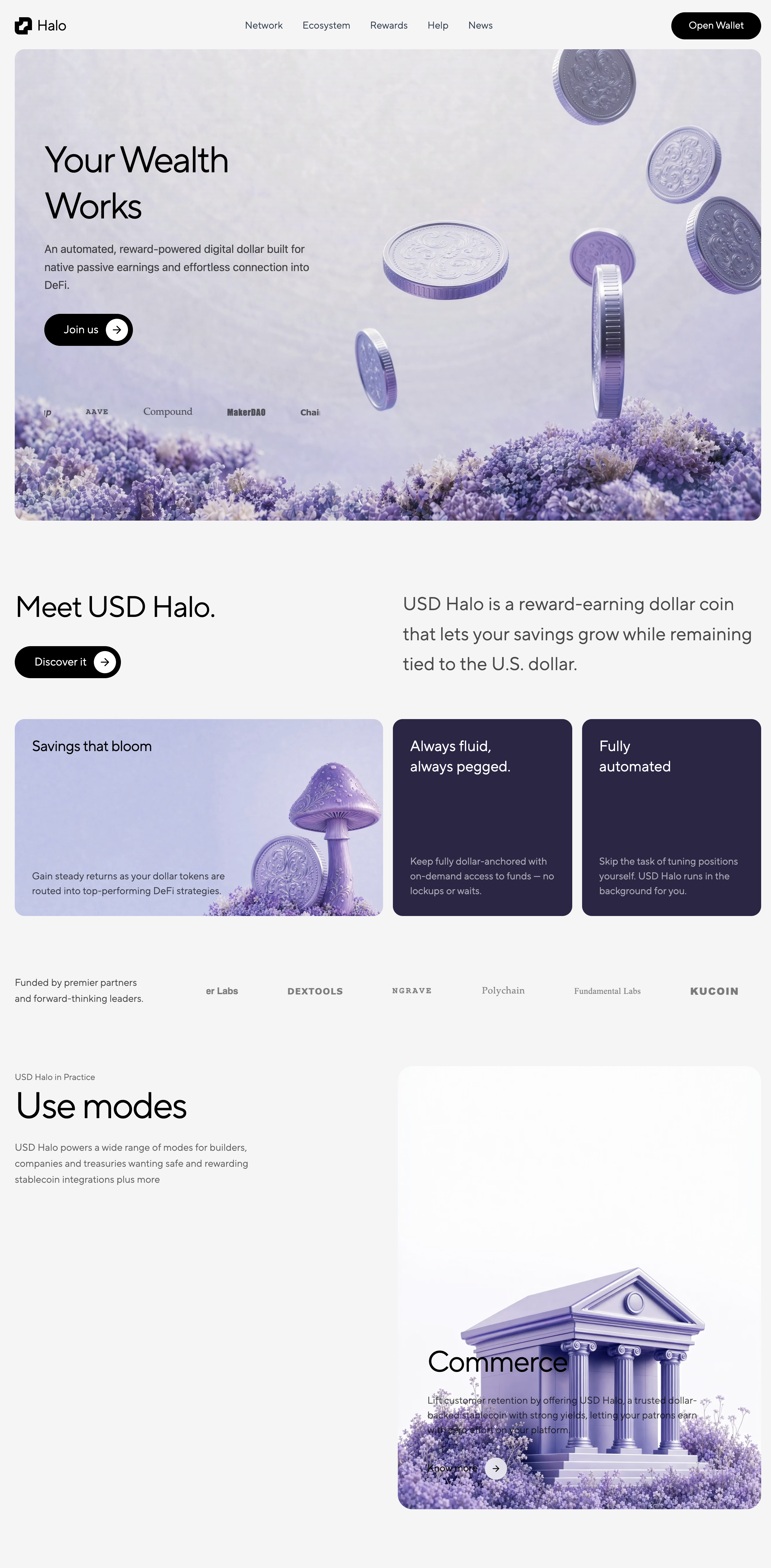Halo / USD Halo 落地页截图